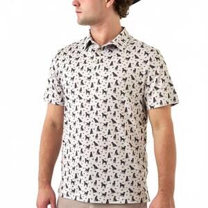 NEW BURLEBO performance polo shirt in ducks and dogs